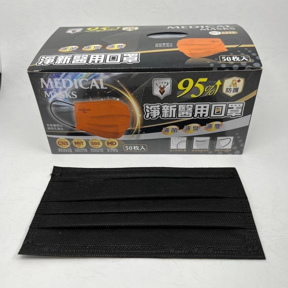 [淨新] 平面成人口罩 黑鬍子的黑色/白鬍子的白色-細節圖2