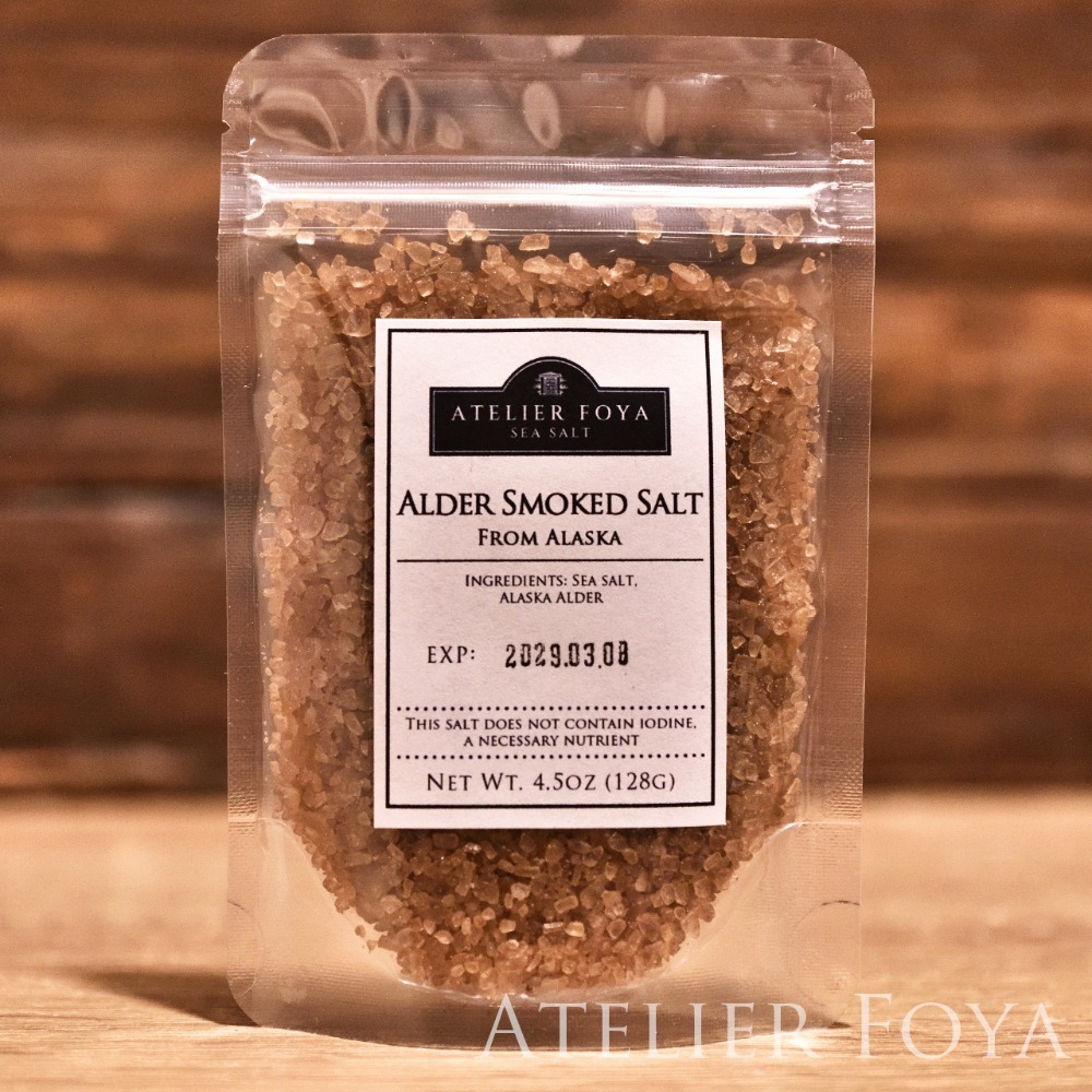 美國進口 阿拉斯加榿木 火垔 燻海鹽_4.5oz （128g） 分裝袋裝 #AtelierFoya_食用鹽_木質調-規格圖5