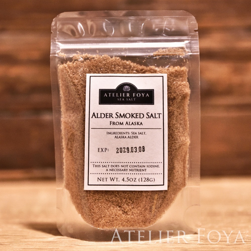 美國進口 阿拉斯加榿木 火垔 燻海鹽_4.5oz （128g） 分裝袋裝 #AtelierFoya_食用鹽_木質調-規格圖5