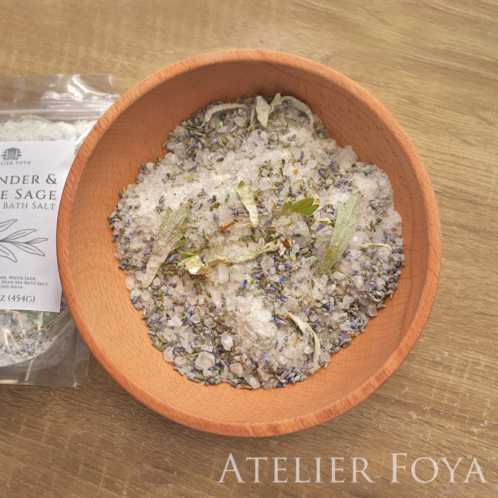 【香氛S.P.A沐浴鹽】 法國薰衣草x白鼠尾草精油入浴鹽 #芳療浴#淨化浴#去角質#溫泉浴#大包裝浴鹽劑#聖浴-細節圖2