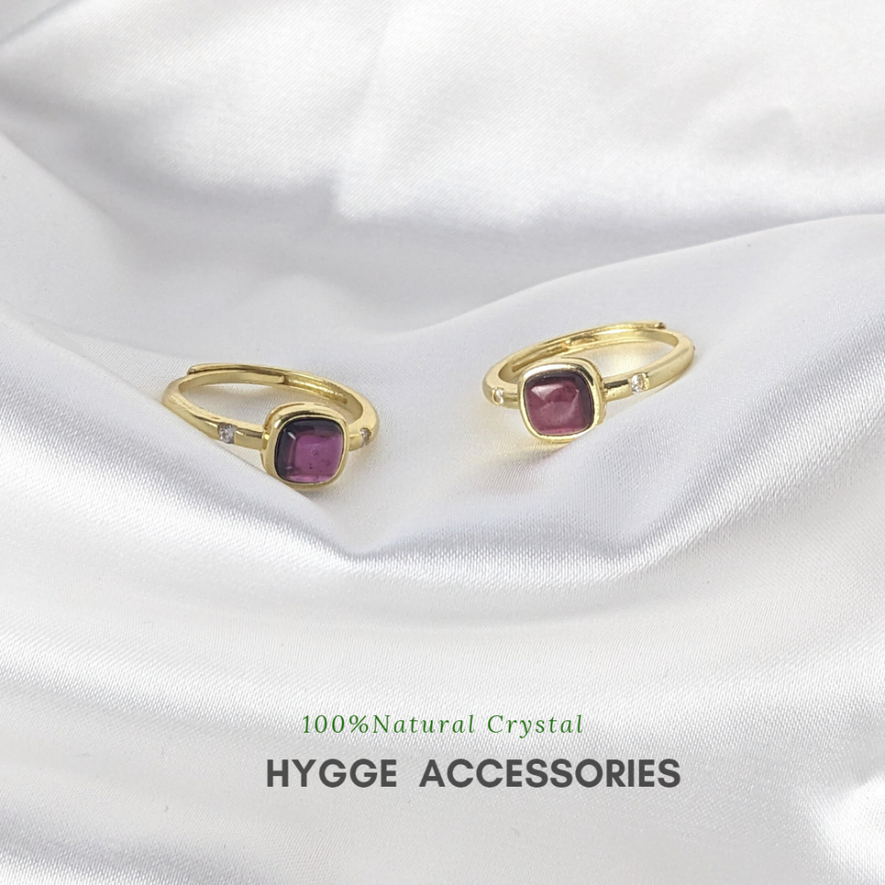 【HYGGE】石榴石戒指 紅石榴戒指 水晶戒指 石榴石 紅石榴-細節圖2