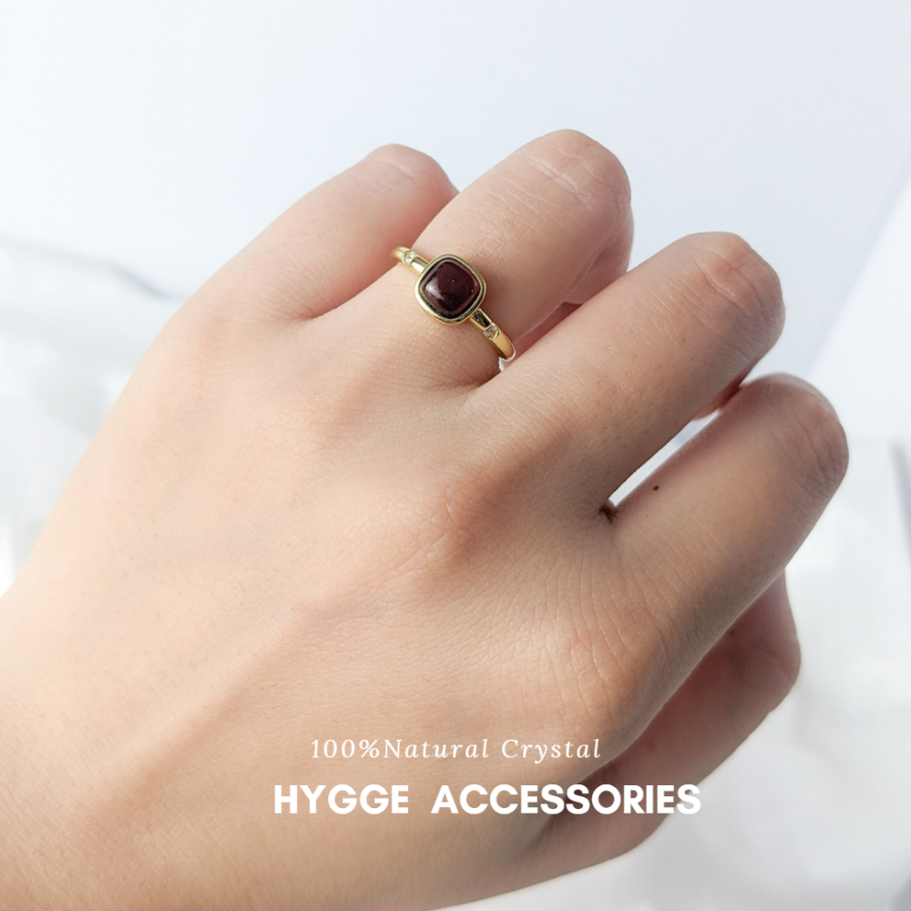 【HYGGE】石榴石戒指 紅石榴戒指 水晶戒指 石榴石 紅石榴-細節圖3
