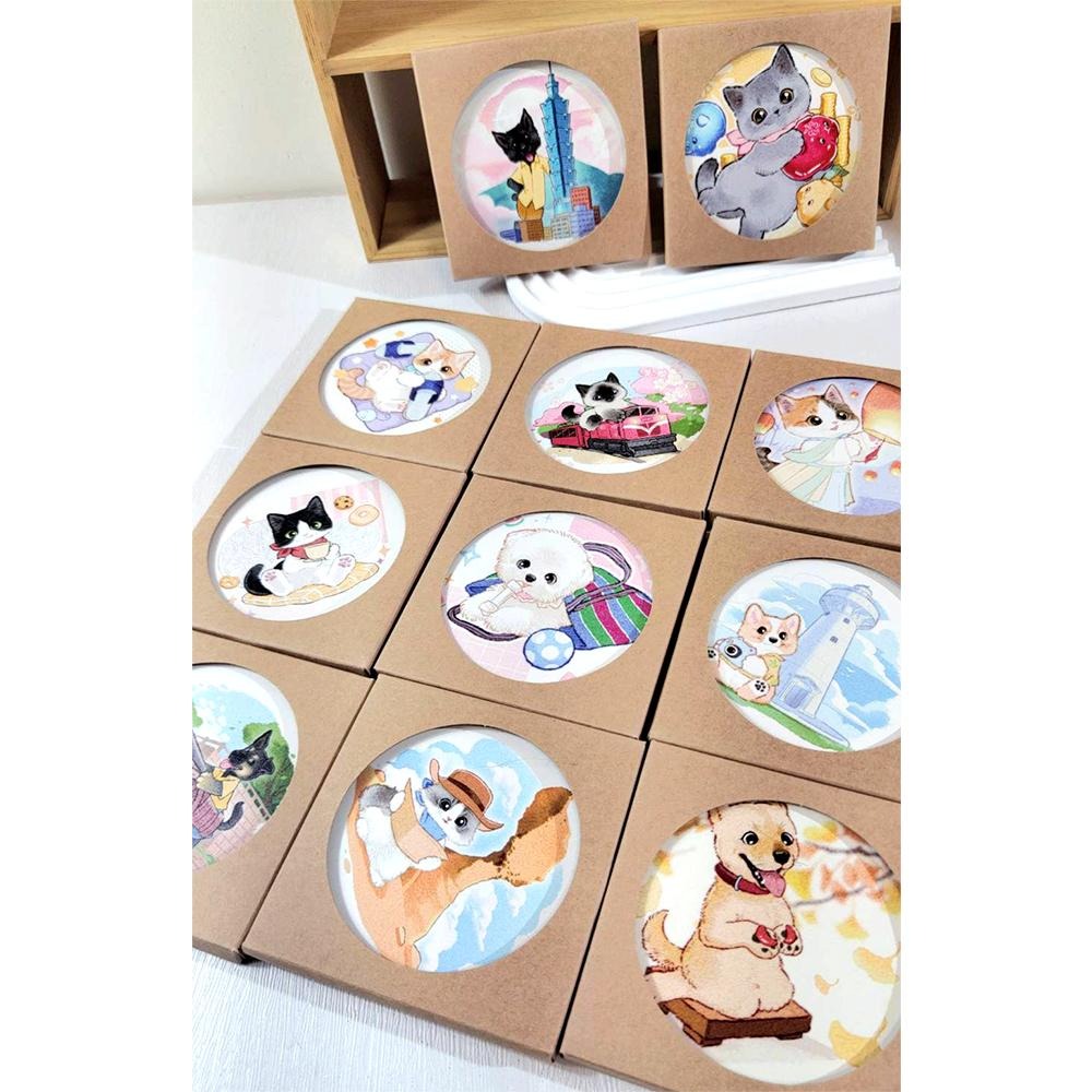 『蛋妹の店 』陶瓷吸水杯墊 台灣特色 狗狗貓貓系列 禮品 贈品-細節圖6