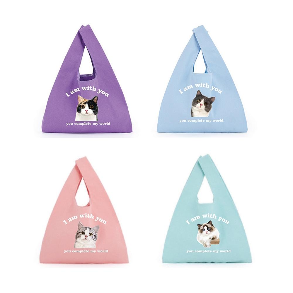 『蛋妹の店 』寫實粉彩猫猫系列 背心手提袋 托特包 購物袋-細節圖2