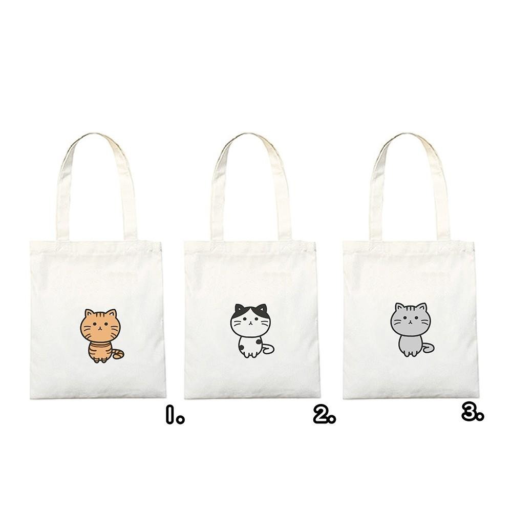 『蛋妹的店 』萌萌貓 系列 帆布袋(有拉鍊)帆布包-細節圖2