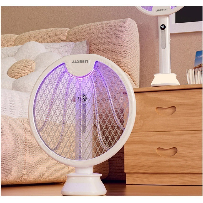 福利品~利百代五合一LED數字顯示TYPE C充電式摺疊電蚊拍LY-8021ZA)~加贈8位元計算機*1-細節圖2