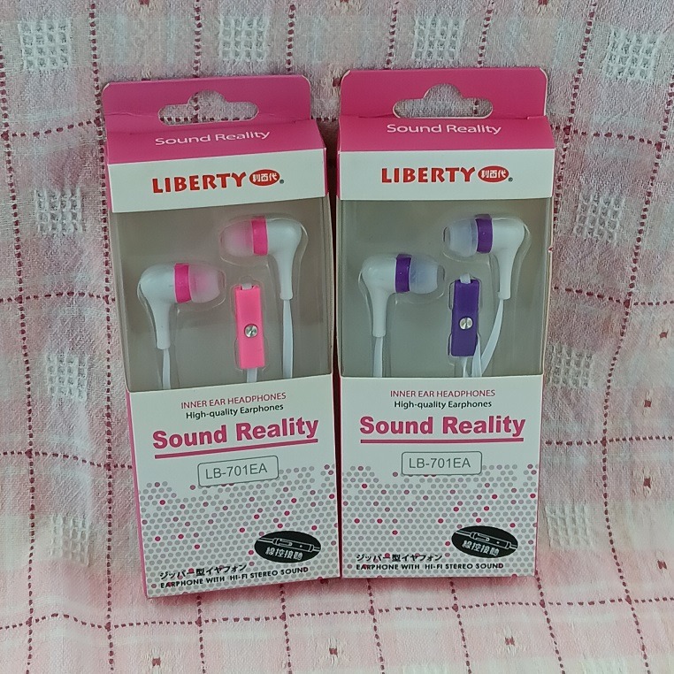 福利品~利百代LIBERTY線控耳道式麥克風有線耳機(LB-701EA)紅色/紫色~買一送一(兩個有線耳機)-細節圖2