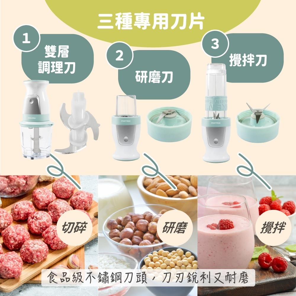 福利品~松木MATRIC 4合1多功能24500高轉速隨行杯果汁機/食材調理機(MG-FC0323MA)-細節圖4