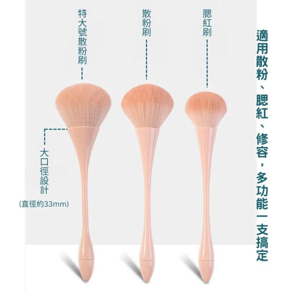 小蠻腰大號化妝刷 散粉刷 腮紅蜜粉刷 柔軟密毛不卡粉 高顏值單支彩妝刷 初學者化妝工具-細節圖7