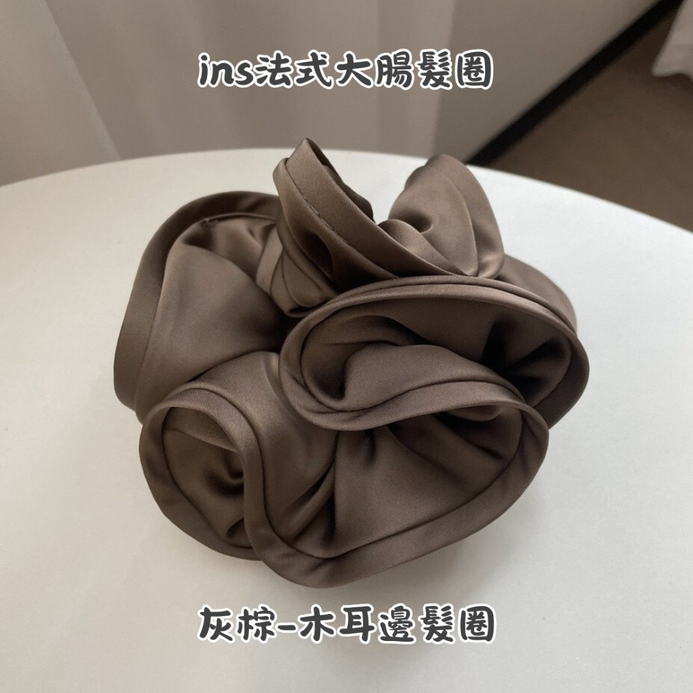 法式設計感木耳邊大腸髮圈ins風質感緞面布藝大腸圈氣質頭繩女簡約新款髮飾⚡24H台灣出貨-規格圖9