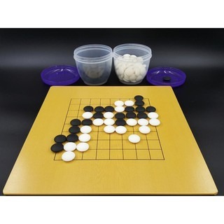 【圍棋本舖】圍棋入門組 13路/9路雙面棋盤+練習級霧面輕棋90顆+塑膠罐/28號棋子厚度/貼面棋盤/台灣製造-細節圖4