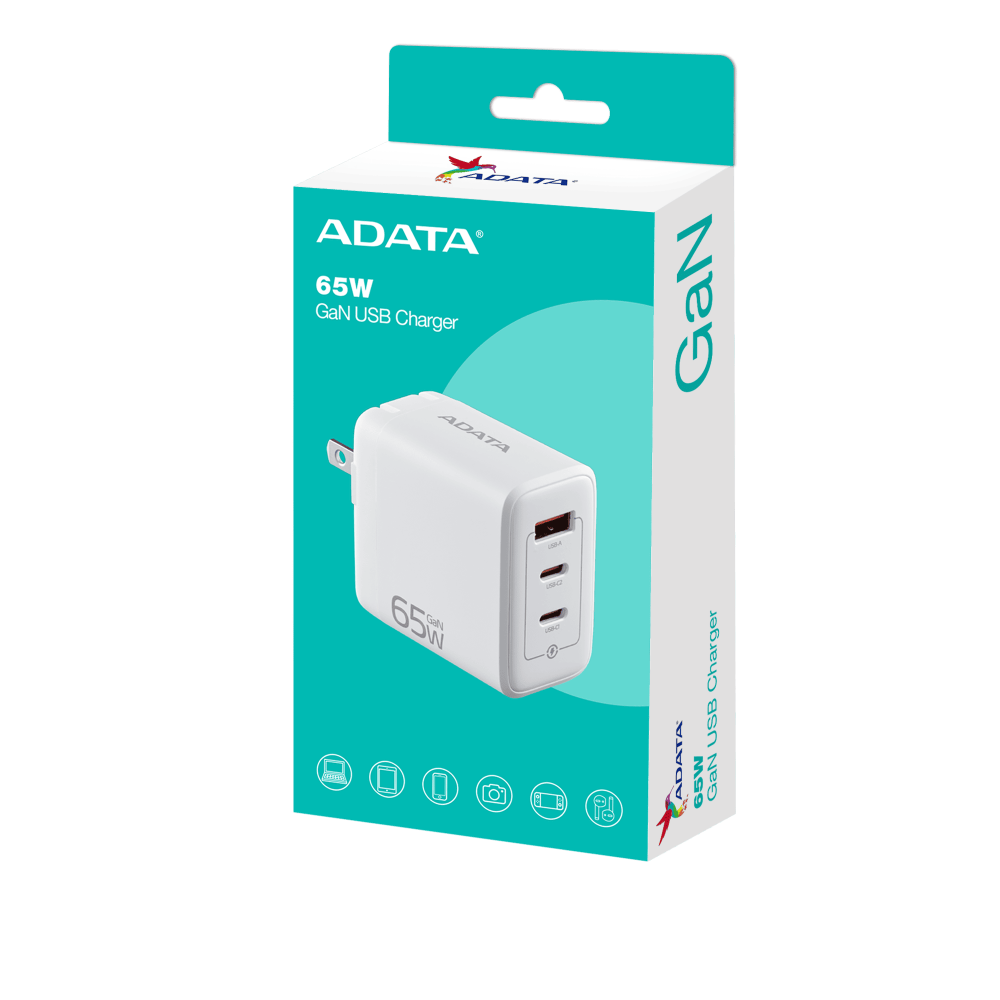 ADATA 威剛 65W快充頭 2C/1A 65W GaN氮化鎵 3孔 超小體積 快速充電 充電器 快充-規格圖8