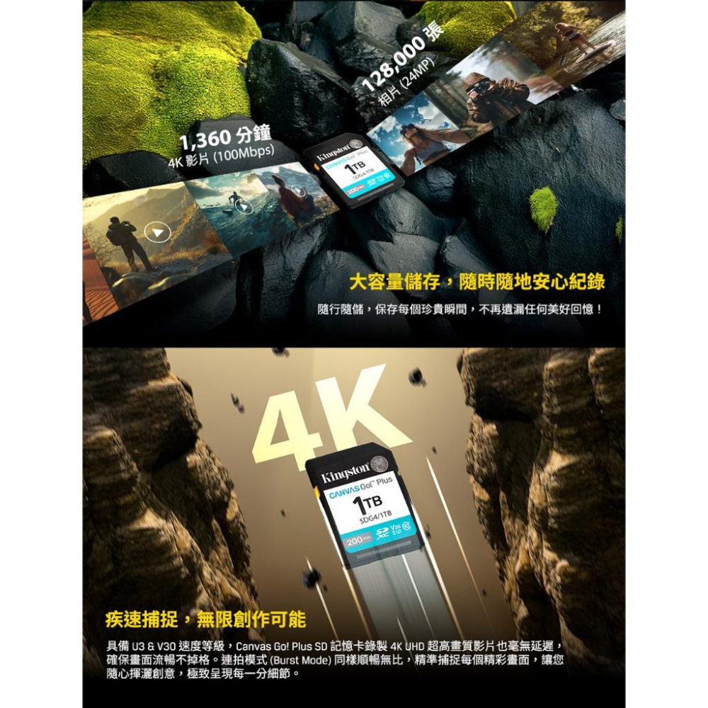 Kingston 金士頓 Canvas Go! Plus SD SDG4 512G 記憶卡-細節圖4