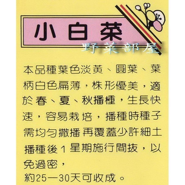 【萌田種子~】F01小白菜種子23公克(約9000粒) ,又名＂土白菜＂ ,容易栽培~-細節圖2