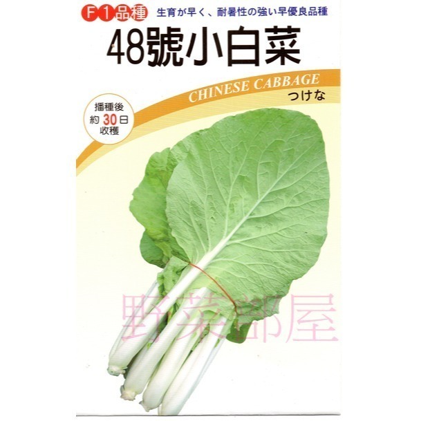 【萌田種子~】F34 時田48號小白菜種子3.4公克(約1000粒), 抗病 , 耐熱 , 耐雨~-細節圖2