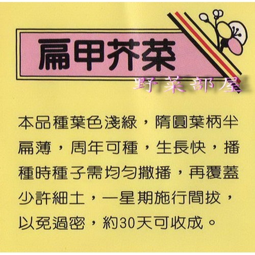 【萌田種子~】H03 扁甲芥菜種子4.6公克(約2500粒 ), 小芥菜~-細節圖2