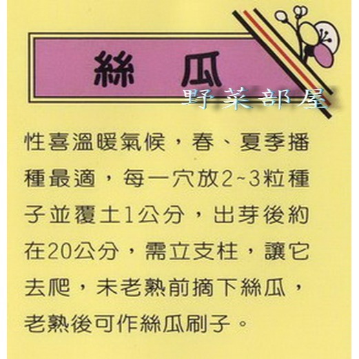 【萌田種子~ 】K06 絲瓜種子10顆 , 又名菜瓜 ,F1品種 ,產量高~-細節圖2