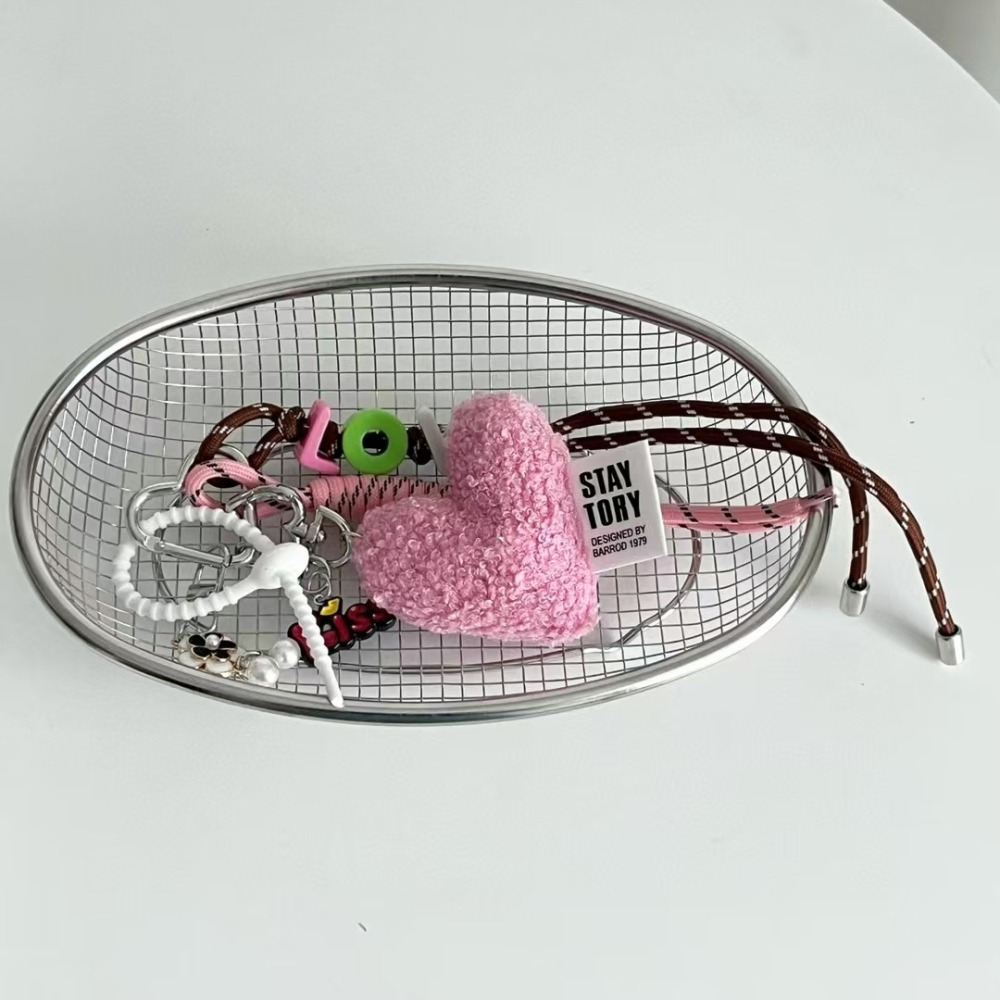 韓國進口 現貨♡ 粉色愛心毛球吊飾掛繩 包包吊飾 掛飾 鑰匙扣掛繩 韓國吊飾-細節圖7