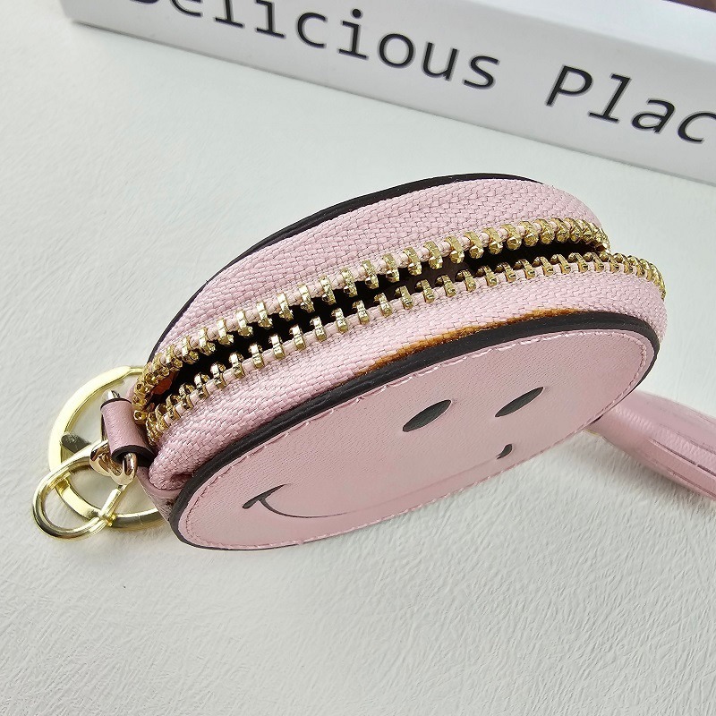 韓國進口 現貨♡ 粉紅大大笑臉零錢包吊飾 笑臉 微笑 零錢包 包包吊飾 鑰匙圈-細節圖2