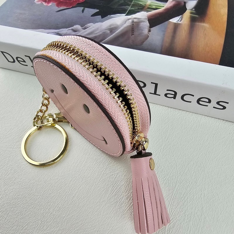 韓國進口 現貨♡ 粉紅大大笑臉零錢包吊飾 笑臉 微笑 零錢包 包包吊飾 鑰匙圈-細節圖3