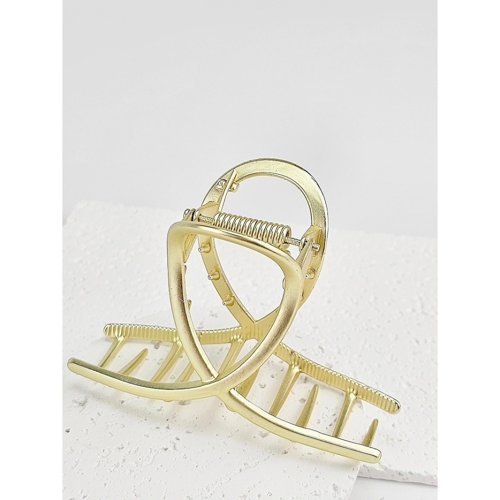 韓國進口 現貨♡ 簡約霧金屬感氣質抓夾 韓國飾品 鯊魚夾 正韓髮夾-細節圖2