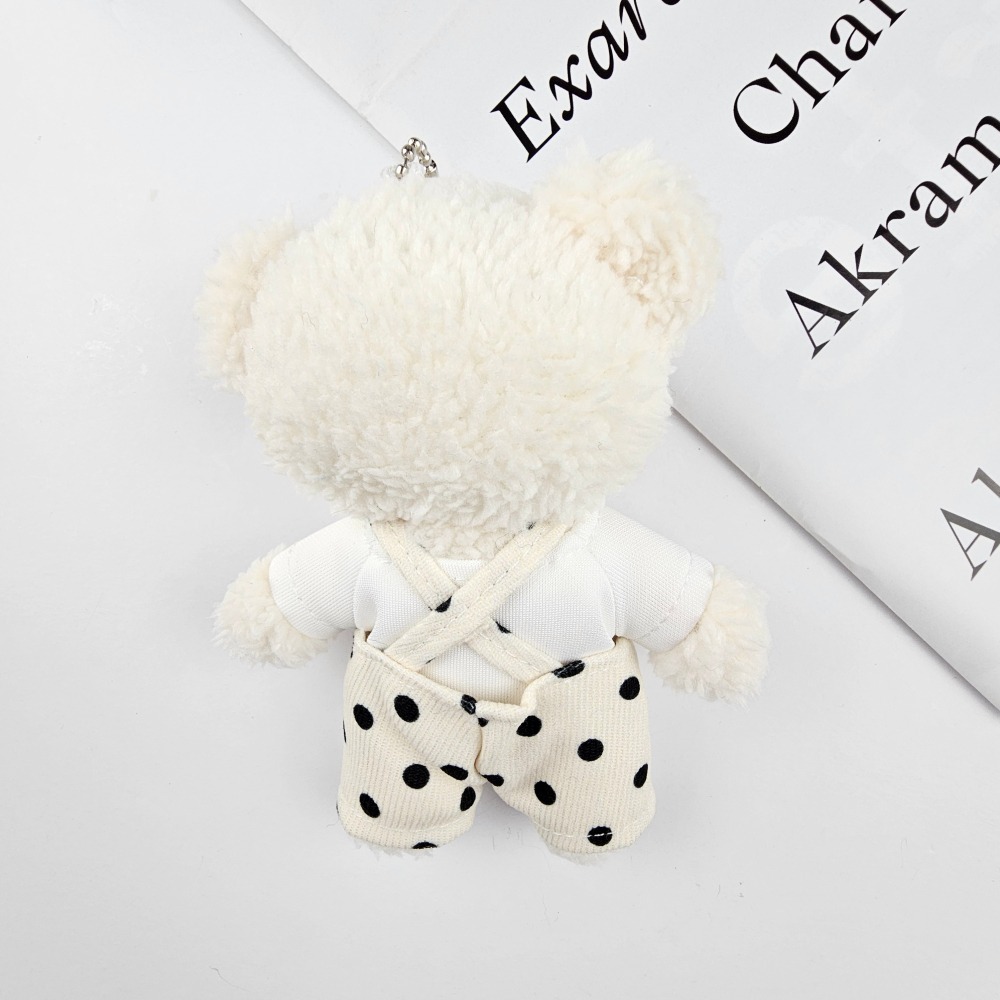 韓國進口 現貨♡ 可愛腮紅吊帶褲小熊吊飾 正韓吊飾 小熊玩偶 包包吊飾 鑰匙圈 掛飾-細節圖5