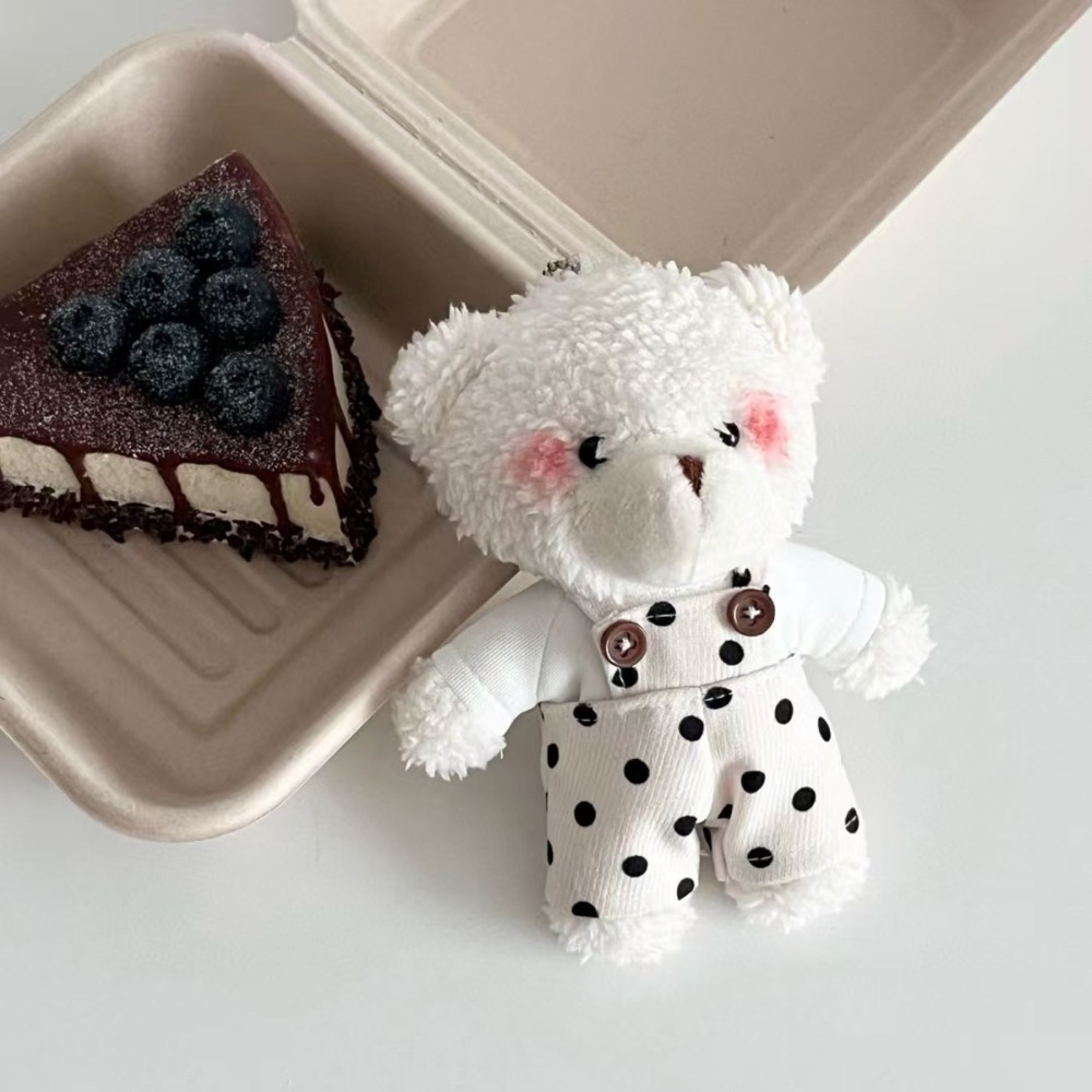 韓國進口 現貨♡ 可愛腮紅吊帶褲小熊吊飾 正韓吊飾 小熊玩偶 包包吊飾 鑰匙圈 掛飾-細節圖9