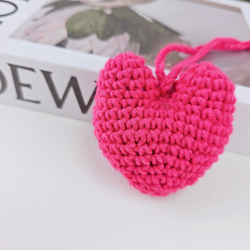 韓國進口 現貨♡ 手工編織大笑臉彭彭愛心吊飾 笑臉愛心 韓國手工吊飾 微笑掛飾 包包吊飾-規格圖4