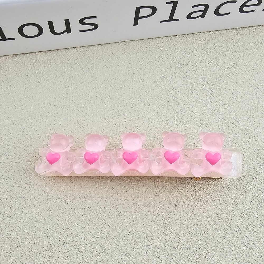 韓國進口 現貨♡ 糖果色花朵小熊髮夾 韓國飾品 壓克力彈簧夾 花朵髮夾 一字夾 邊夾 壓夾 鴨嘴夾-規格圖5