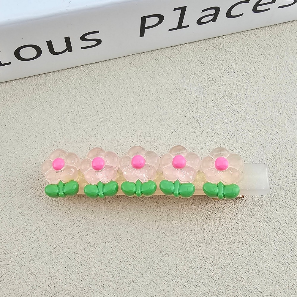 韓國進口 現貨♡ 糖果色花朵小熊髮夾 韓國飾品 壓克力彈簧夾 花朵髮夾 一字夾 邊夾 壓夾 鴨嘴夾-規格圖5