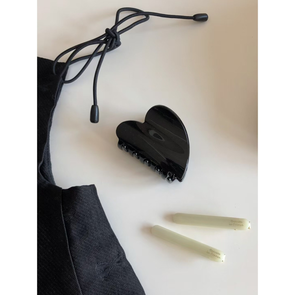 𝐬.𝒘🌹正韓 現貨♡ 法式復古感亮面愛心抓夾 韓國髮飾 韓國抓夾 愛心髮飾-細節圖6