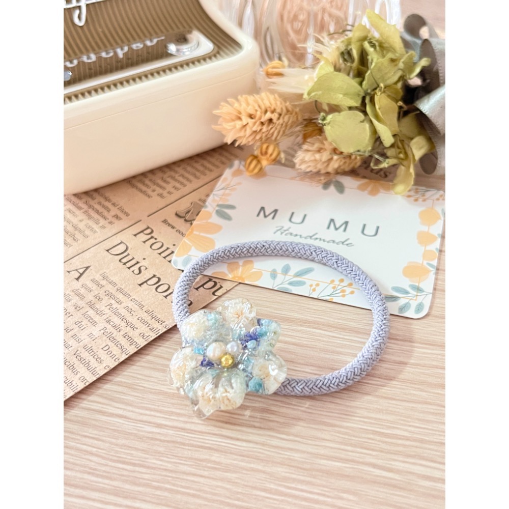 Padico 星之雫 星の雫# UV膠 淡藍系滿天星髮飾 髮圈 客製化商品-細節圖2