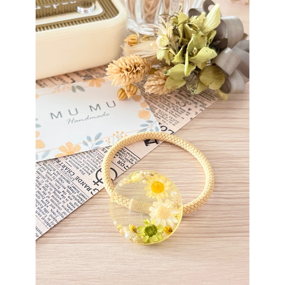 Padico 星之雫 星の雫#UV膠 乾燥花 真花 秘密花園紫系髮飾 髮束 髮圈-細節圖6