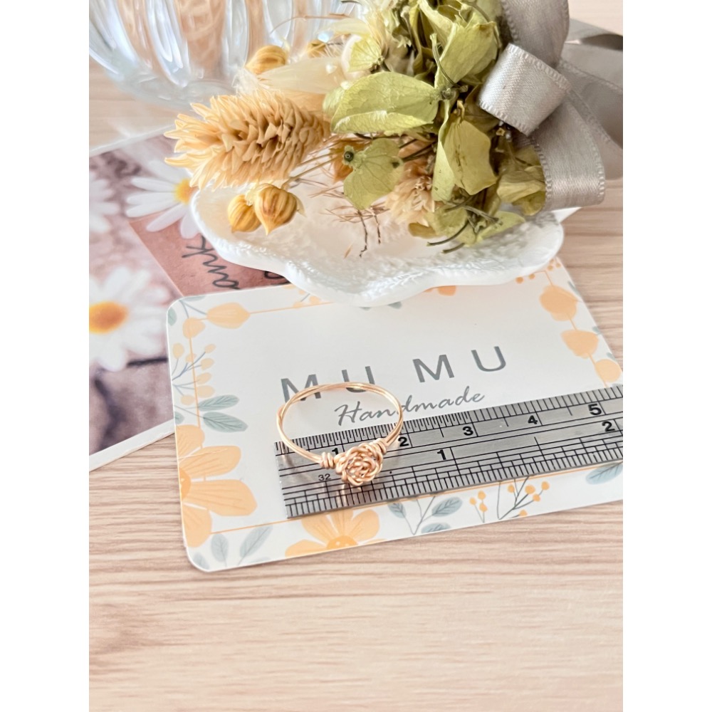 藝術線 銅線花 玫瑰花🌹戒指💍 客製化商品-細節圖2