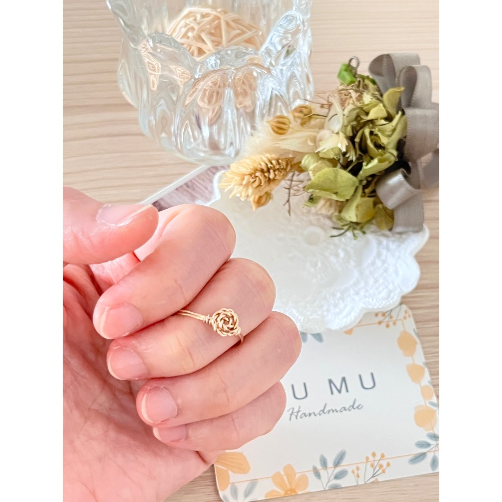 藝術線 銅線花 玫瑰花🌹戒指💍 客製化商品-細節圖4