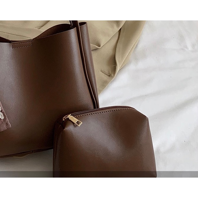 「H」簡約水桶包 高質感 百搭包 大容量包 肩背包 腋下包-細節圖3