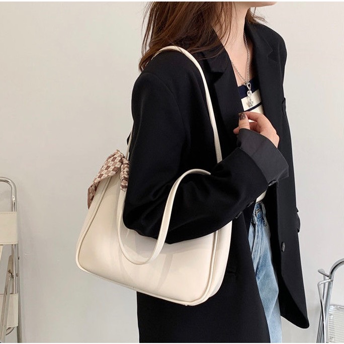 「H」簡約水桶包 高質感 百搭包 大容量包 肩背包 腋下包-細節圖5