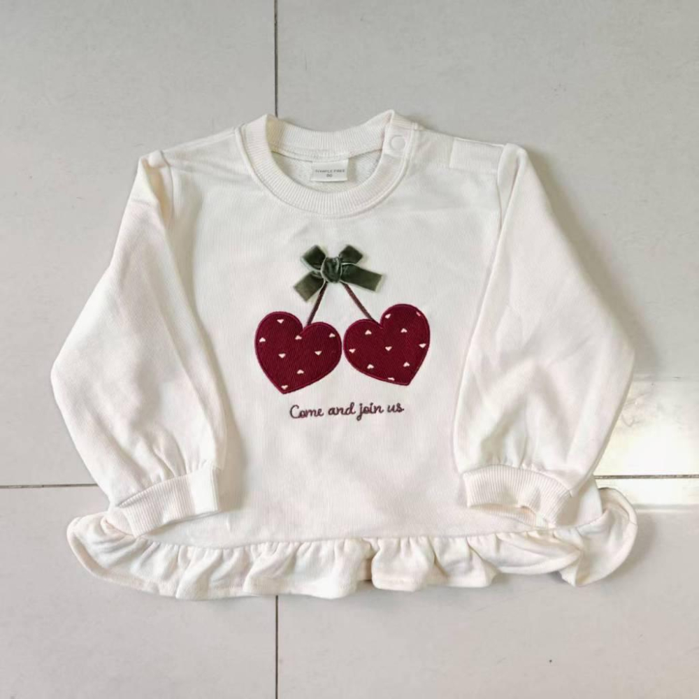 現貨 阿卡將系列品牌 櫻桃蛋糕長袖上衣-細節圖2