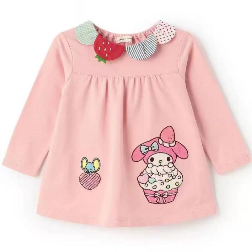 現貨 免運 美樂蒂秋冬款草莓蛋糕上衣裙長袖上衣-細節圖2