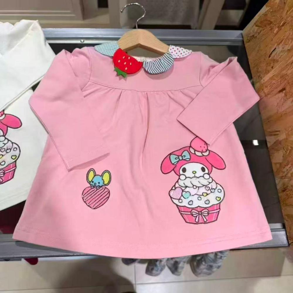 現貨 免運 美樂蒂秋冬款草莓蛋糕上衣裙長袖上衣-細節圖4