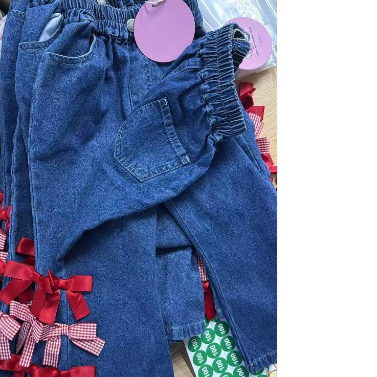 現貨 kt蝴蝶結牛仔長褲兩色-細節圖3