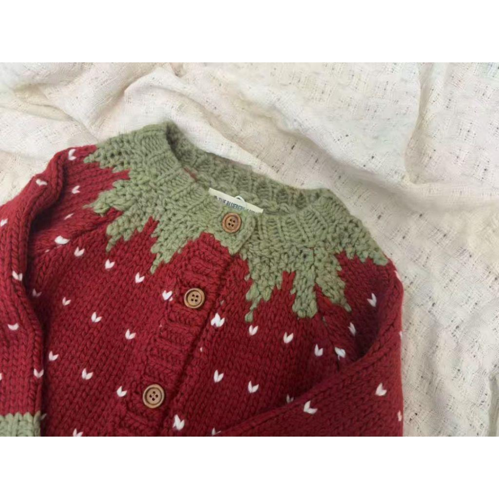 現貨  blueberry hill草莓毛衣外套上衣-細節圖2