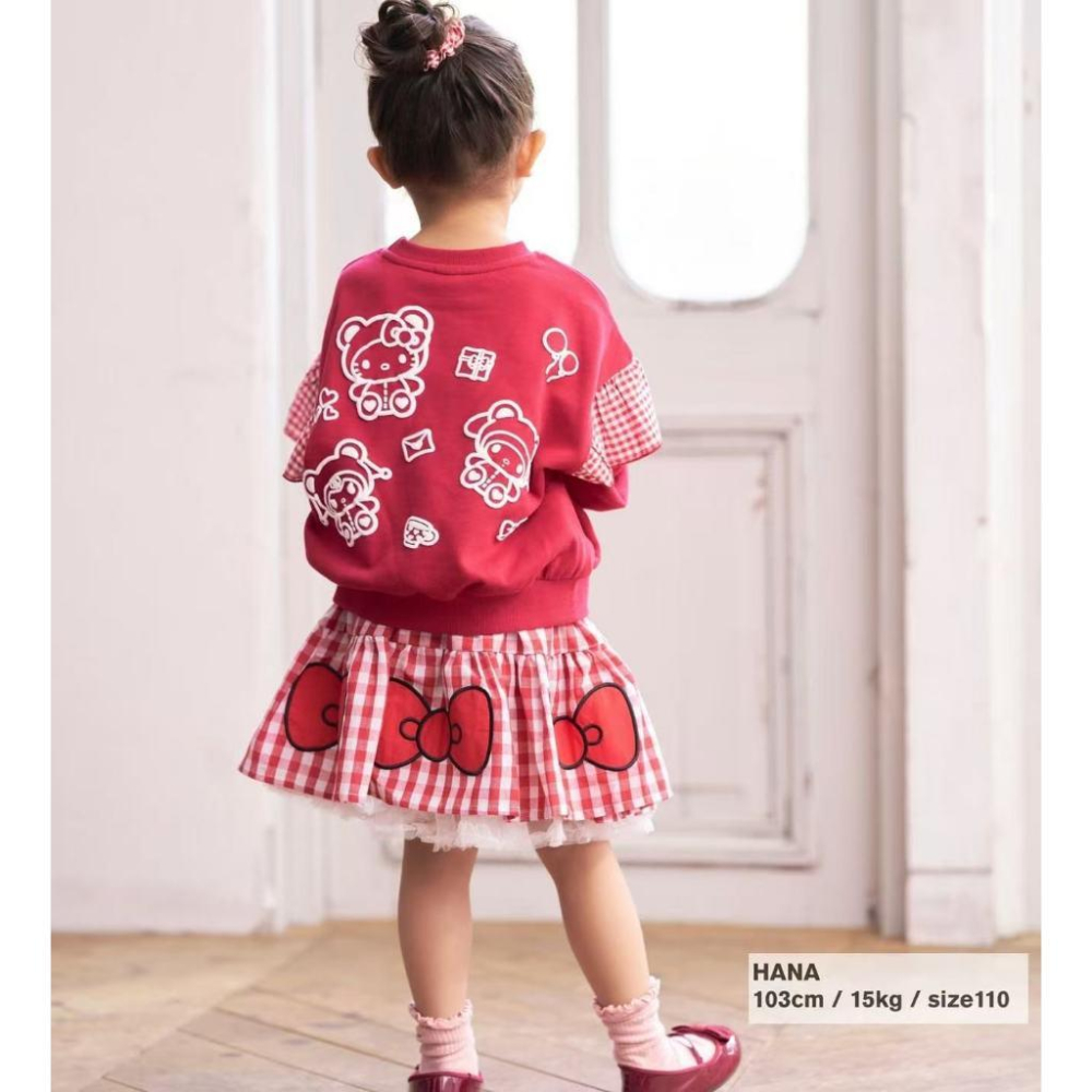 現貨 littc x Kitty卡通好朋友大紅色上衣蝴蝶結印花短裙-細節圖3