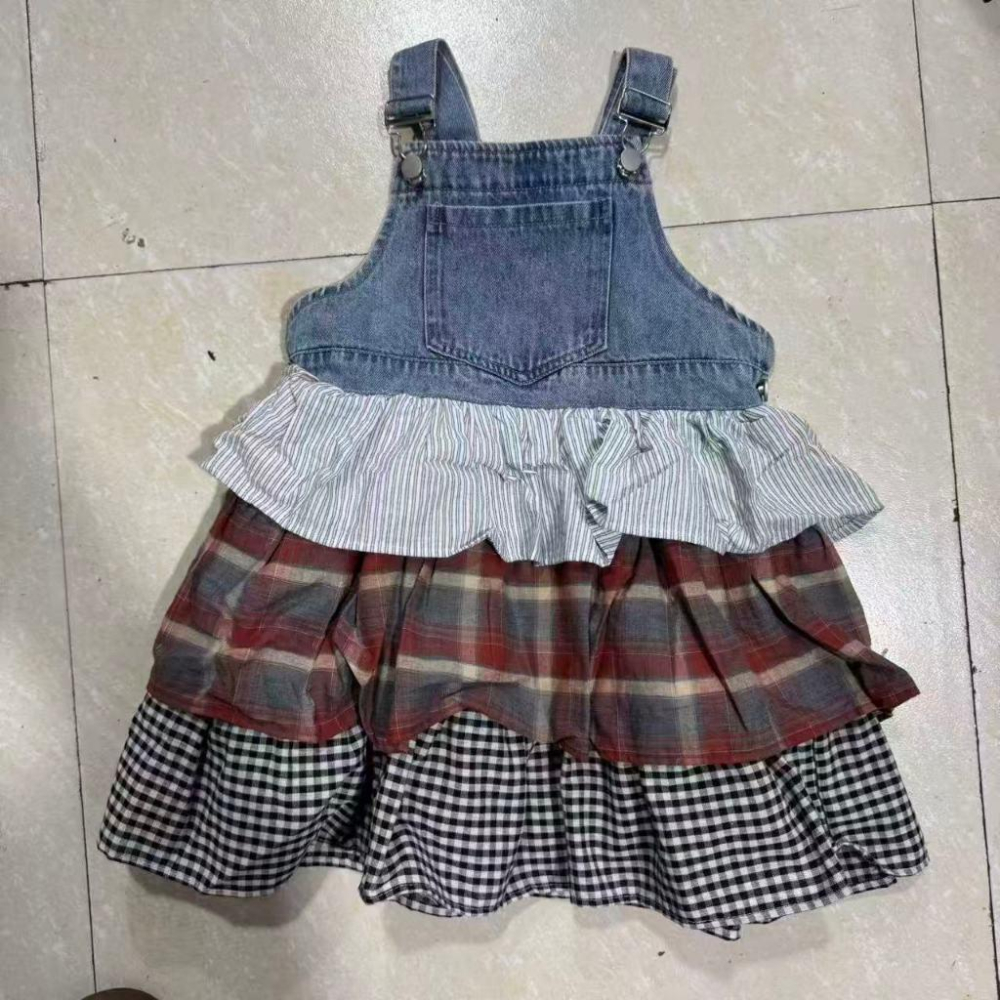 現貨 超可愛拼接布牛仔裙-細節圖6