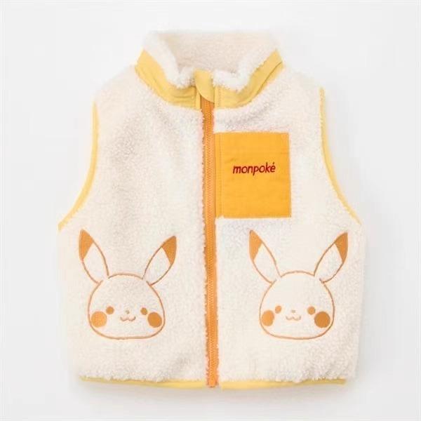 現貨 寶可夢Q版皮卡丘羊羔絨無袖背心-細節圖2