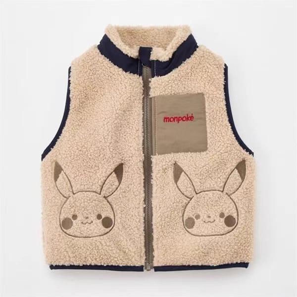 現貨 寶可夢Q版皮卡丘羊羔絨無袖背心-細節圖3