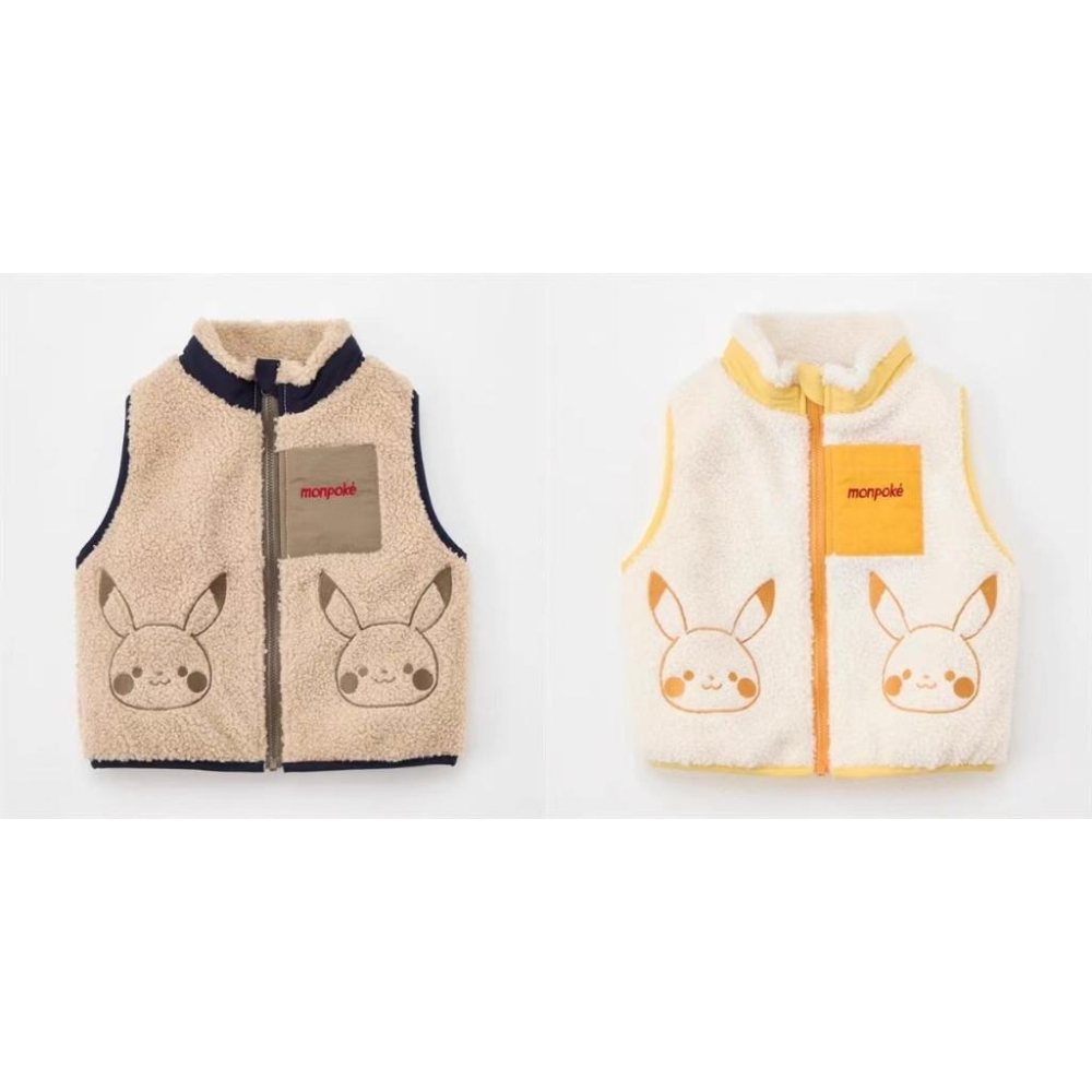 現貨 寶可夢Q版皮卡丘羊羔絨無袖背心-細節圖4