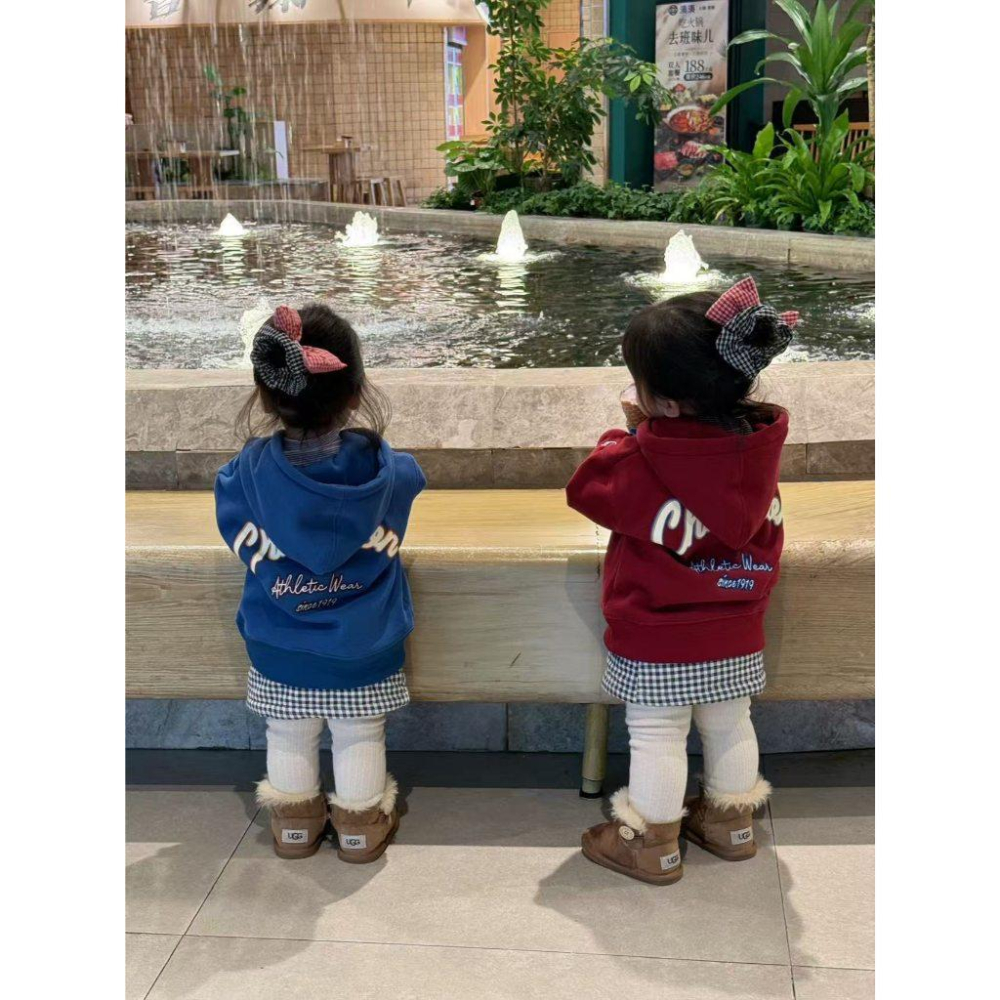 現貨 冠軍重磅帽T親子裝內絨毛長袖上衣-細節圖2