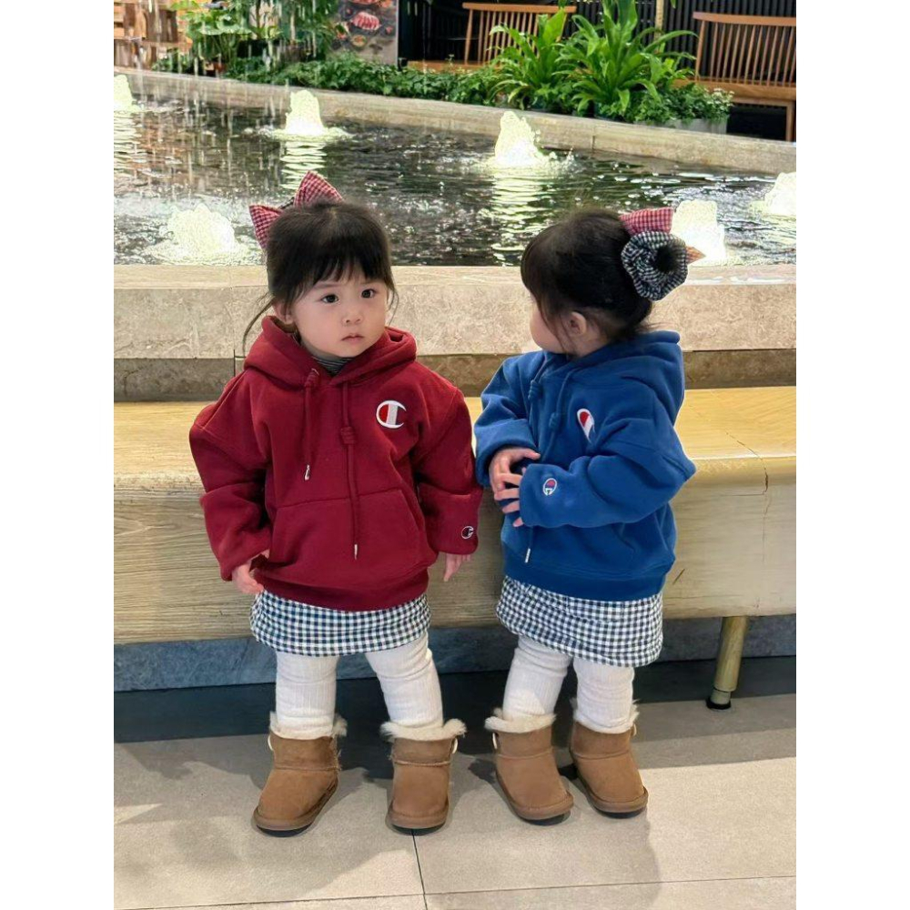 現貨 冠軍重磅帽T親子裝內絨毛長袖上衣-細節圖3