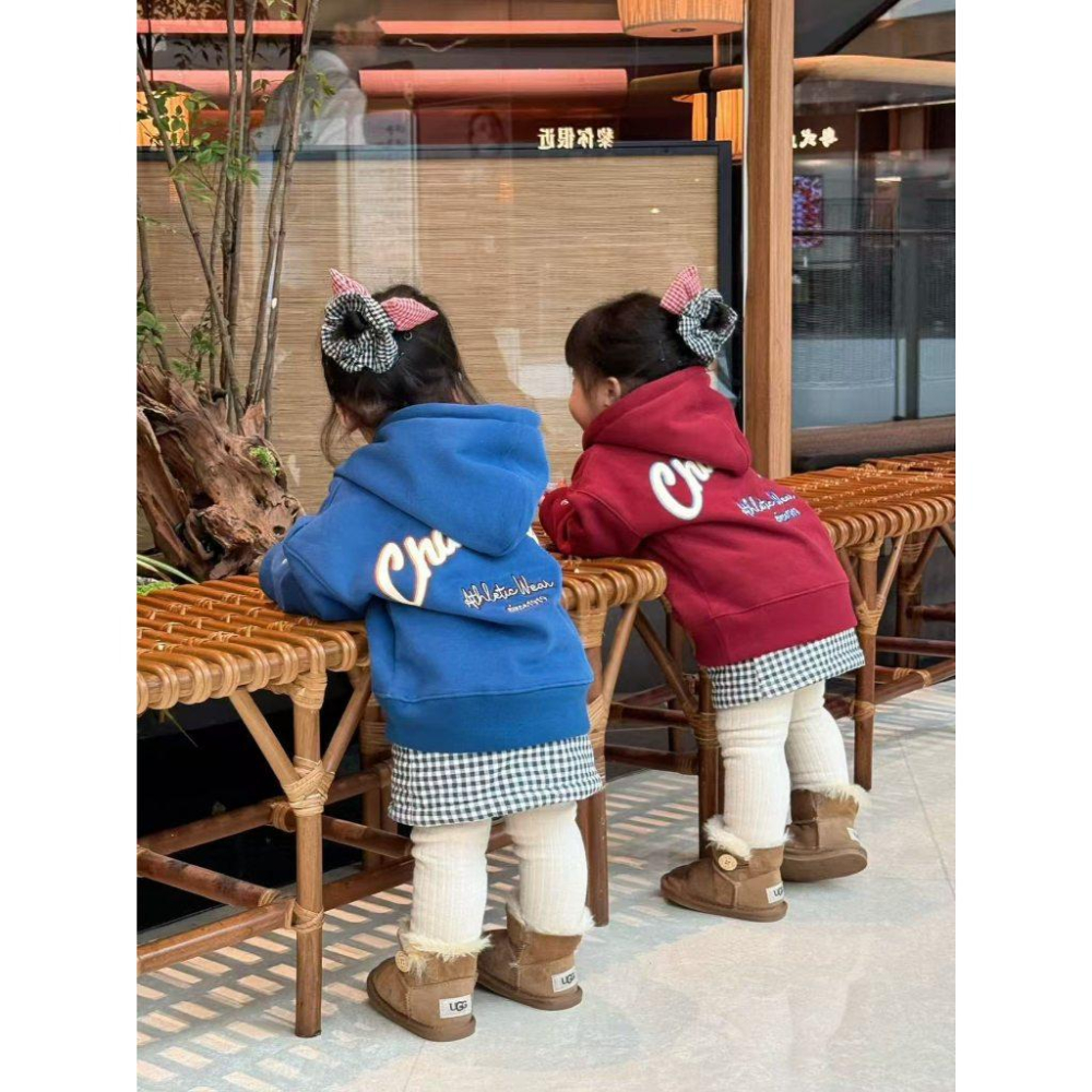 現貨 冠軍重磅帽T親子裝內絨毛長袖上衣-細節圖4